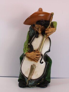 Vtg MCM Universal Statuary Figurine Mariachi Base Player in Sombrero 11" Mint!